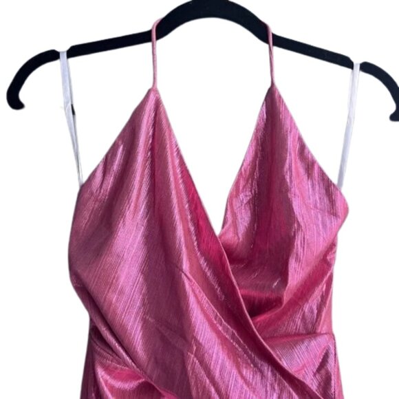 superdown Metallic Pink Missie Wrap Front Mini Dress - Picture 6 of 10